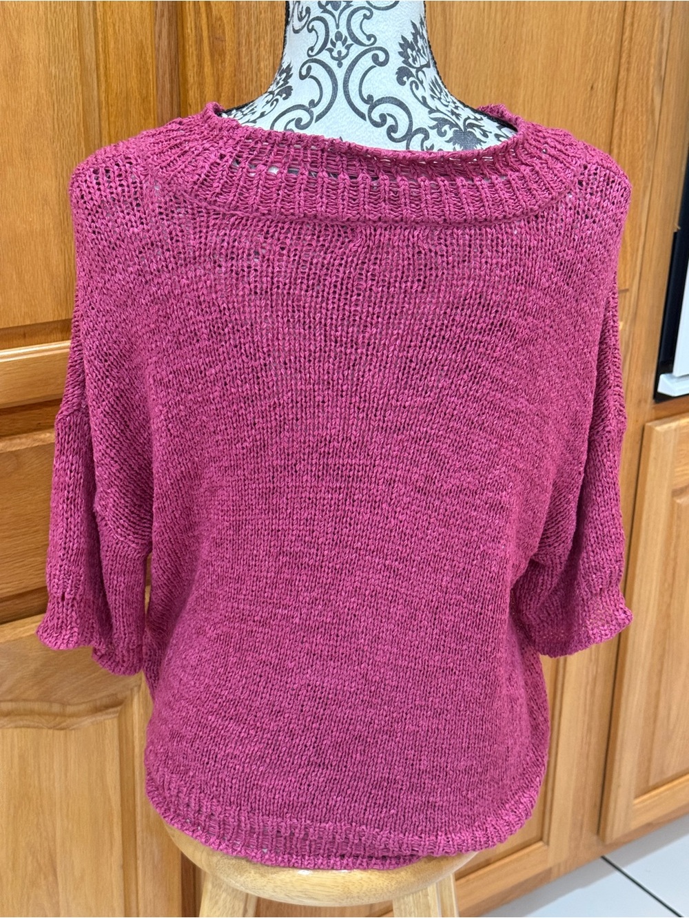 Versona Raspberry Crewneck Knit Sweater - Picture 8 of 11